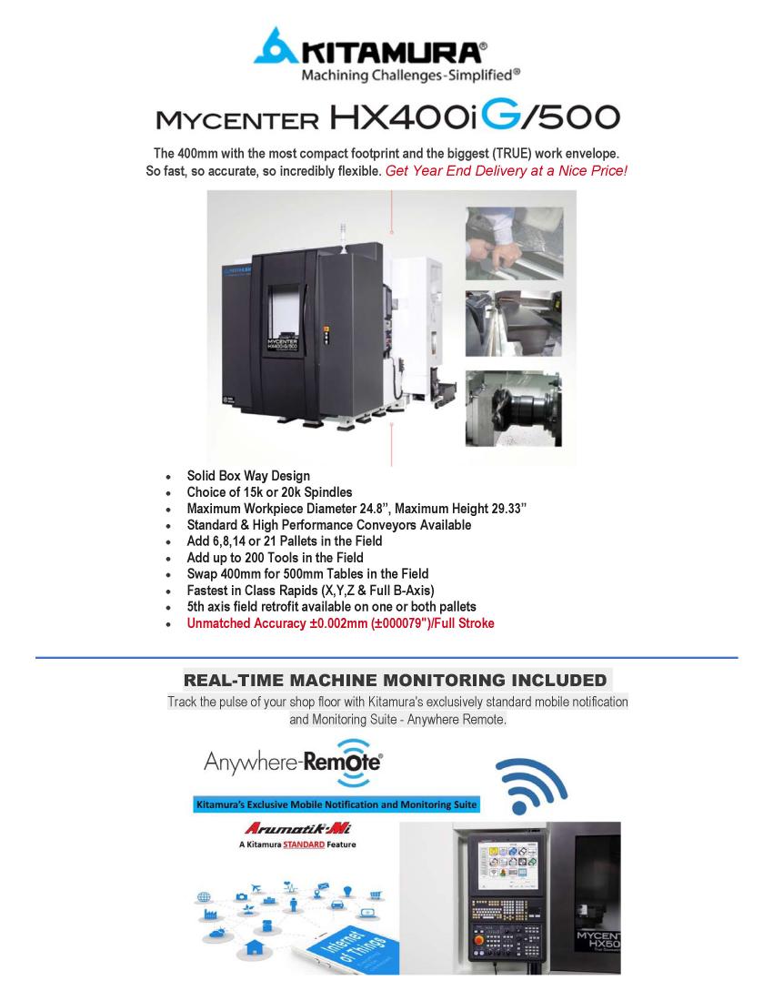 YOUR FAVORITE KITAMURA 400MM HMC - YEAR END DELIVERY AT A NICE PRICE